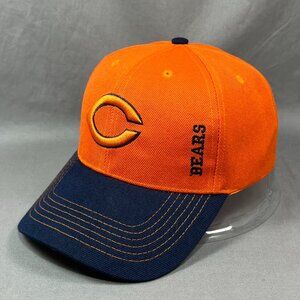 Chicago Bears NFL Hook & Loop Strap Hat Cap Football Navy Orange Adjustable Mens